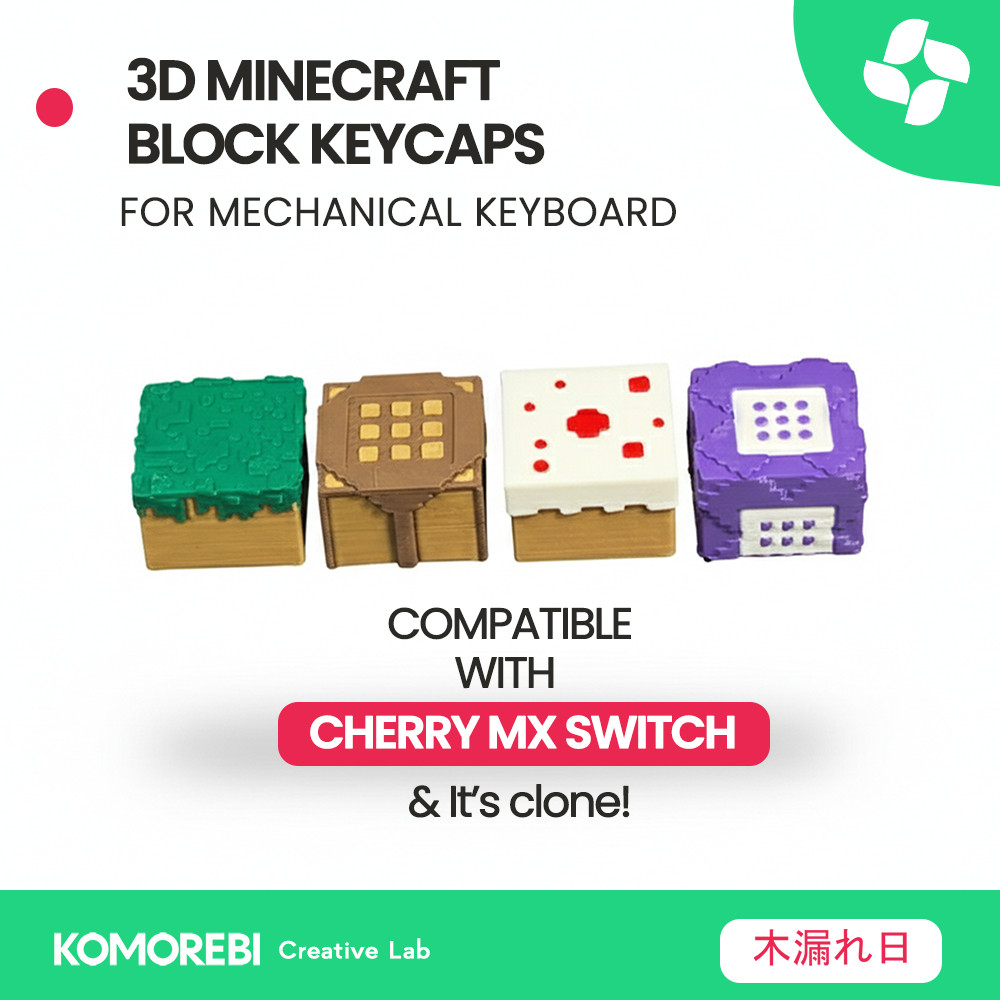 Jual Keycaps 3D Minecraft Block Custom Artisan Keycap Mechanical ...