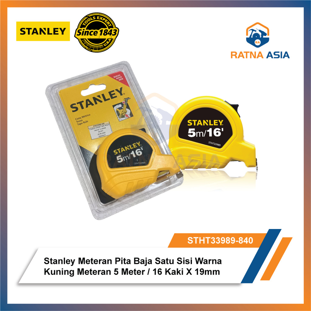 Jual Stanley STHT33989-840 Meteran Pita Baja Satu Sisi Warna Kuning ...
