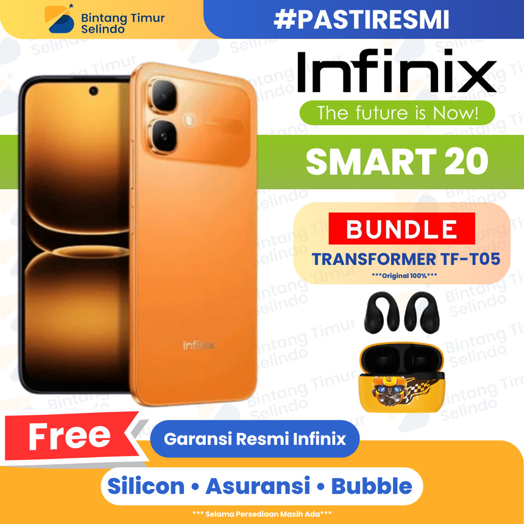 Jual Infinix Smart 20 4/64GB 4/128GB | Layar 6.78inc | 5200mAh