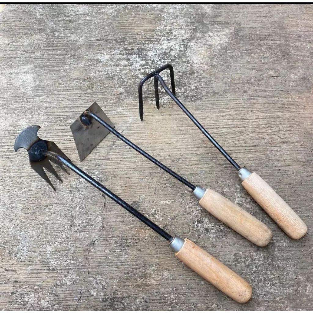 COD Premium GARUK RUMPUT Paket Hemat Isi 3 Pcs berkebun Garuk pencabut rumput liar halaman cangkul Gulma mini stainless garuk sampah / paket berkebun murah / gardening tools Perkakas Alat Perkebunan Alat Tani