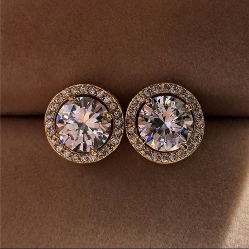 Jual ~DISC~ giwang mewah motif berlian perhiasan wanita gold anting ...