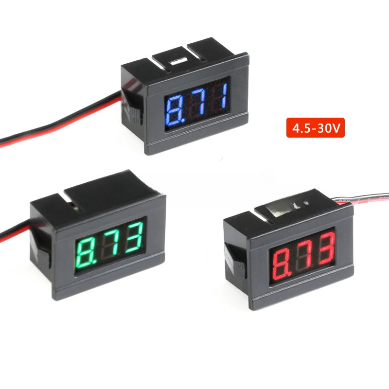 Jual Voltmeter Digital Mini 2-Kawat 0,36 Inci DC 4,5V hingga 30V dengan ...