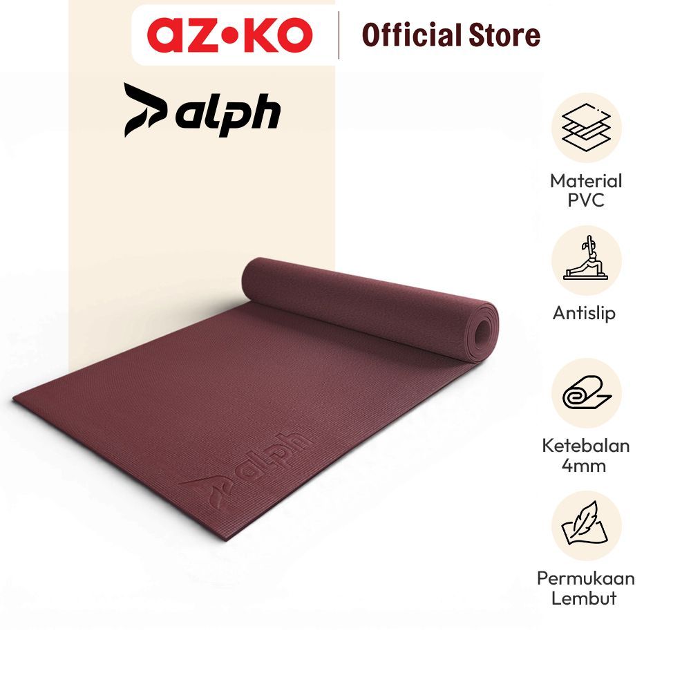Jual AZKO Alph Matras Yoga Pvc 4 mm Polos Mat Alas Senam Mattress ...