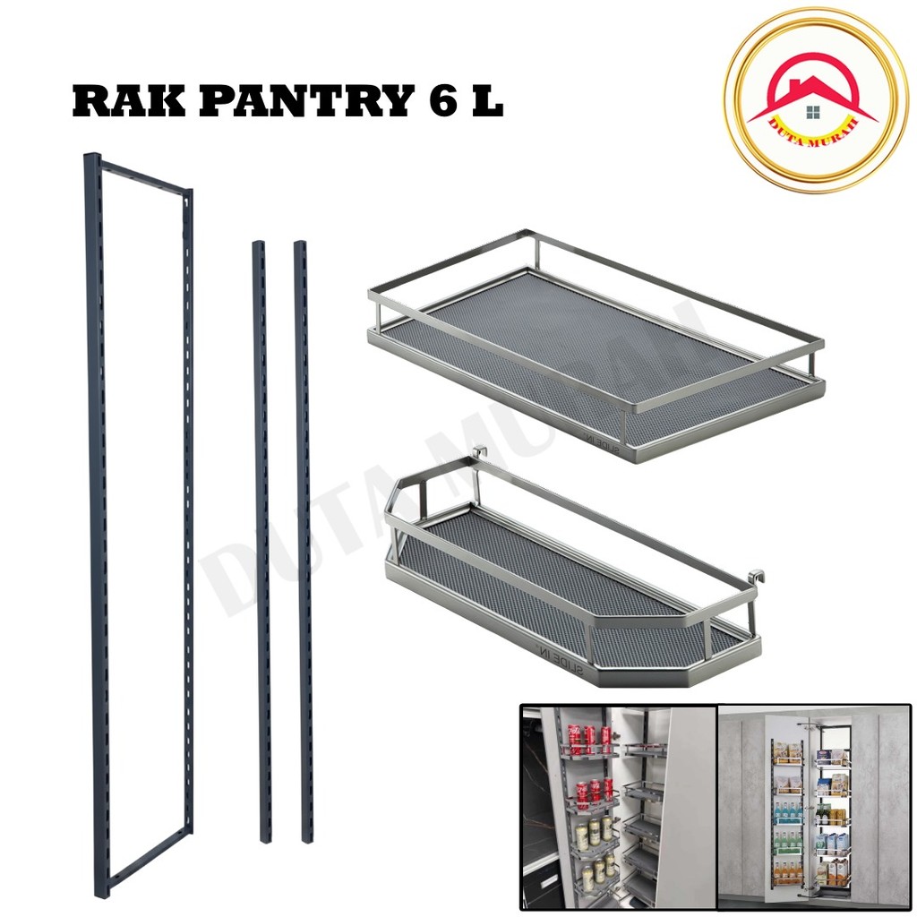 Rak Pantry Dapur Tinggi 6 Tingkat Rak Susun Tingkat Serbaguna Kitchen Set