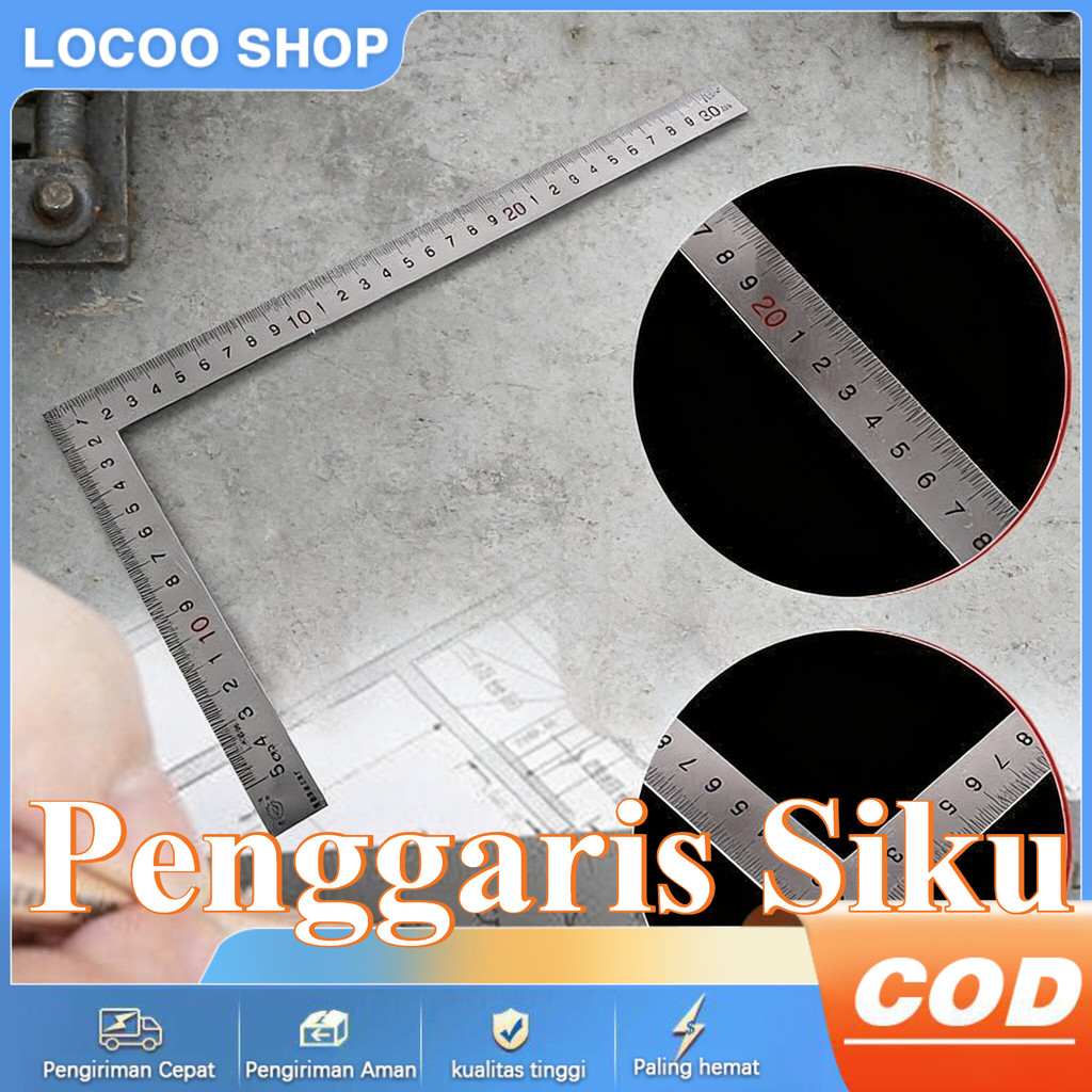 Jual 1Pcs 150x300mm Penggaris Besi Siku L Stainless Steel Pengukur ...