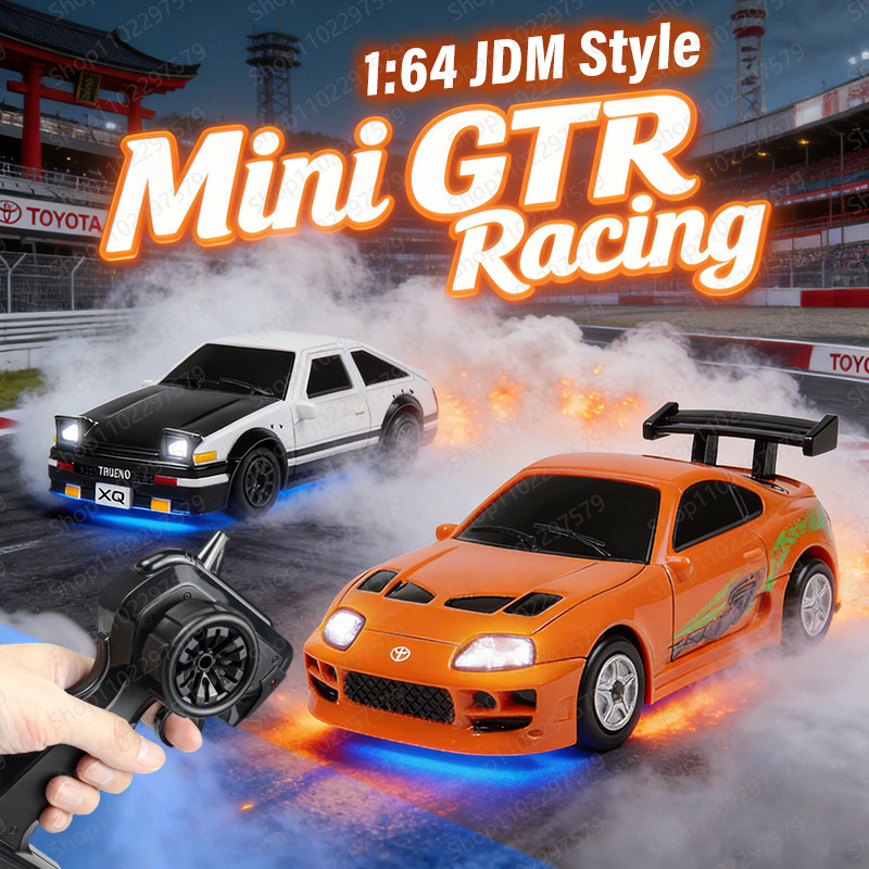 Jual 1:64 Mini GTR Racing JDM High-Speed RC Drift Car 2.4G Gyro Remote ...