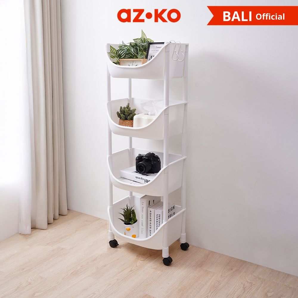 Jual AZKO Stora Rak Troli 4 Tingkat Big Opened - Putih Trolley Rack Rak ...