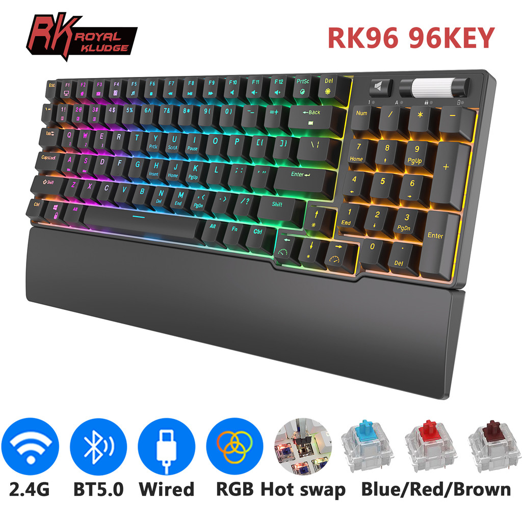 Jual RK ROYAL KLUDGE RK96 Wireless Bluetooth Meanical Keyboard 96 Keys ...