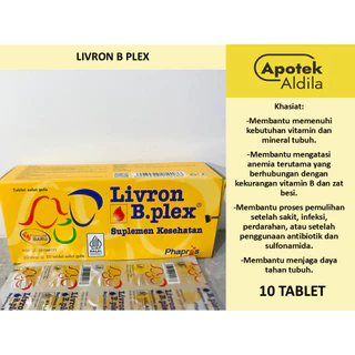 LIVRON B PLEX PER BOX ISI 10 STRIP UNTUK SUPLEMEN VITAMIN B KOMPLEKS