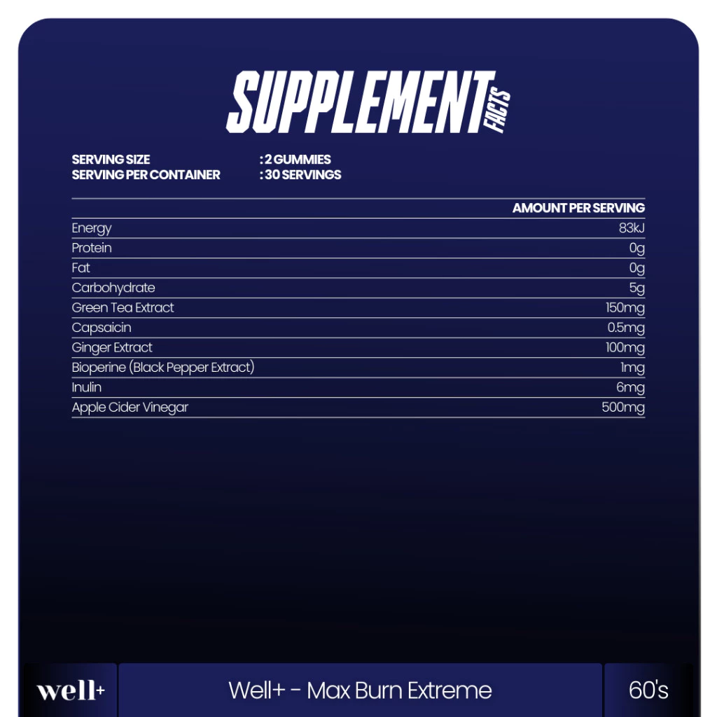 Well+ Max Burn Extreme Gummies 60's Multiberry – Suplemen Diet Fat Burner Metabolisme – Green Tea Capsaicin ACV – BPOM - foto 1