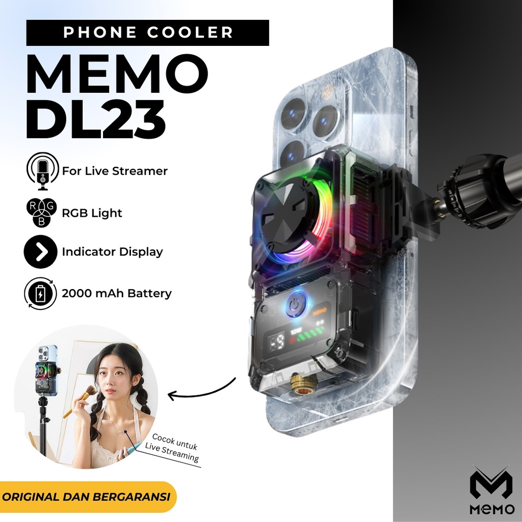 Jual MEMO Fan Cooler DL23 dengan Baterai 2000mAh Pendingin AI untuk ...