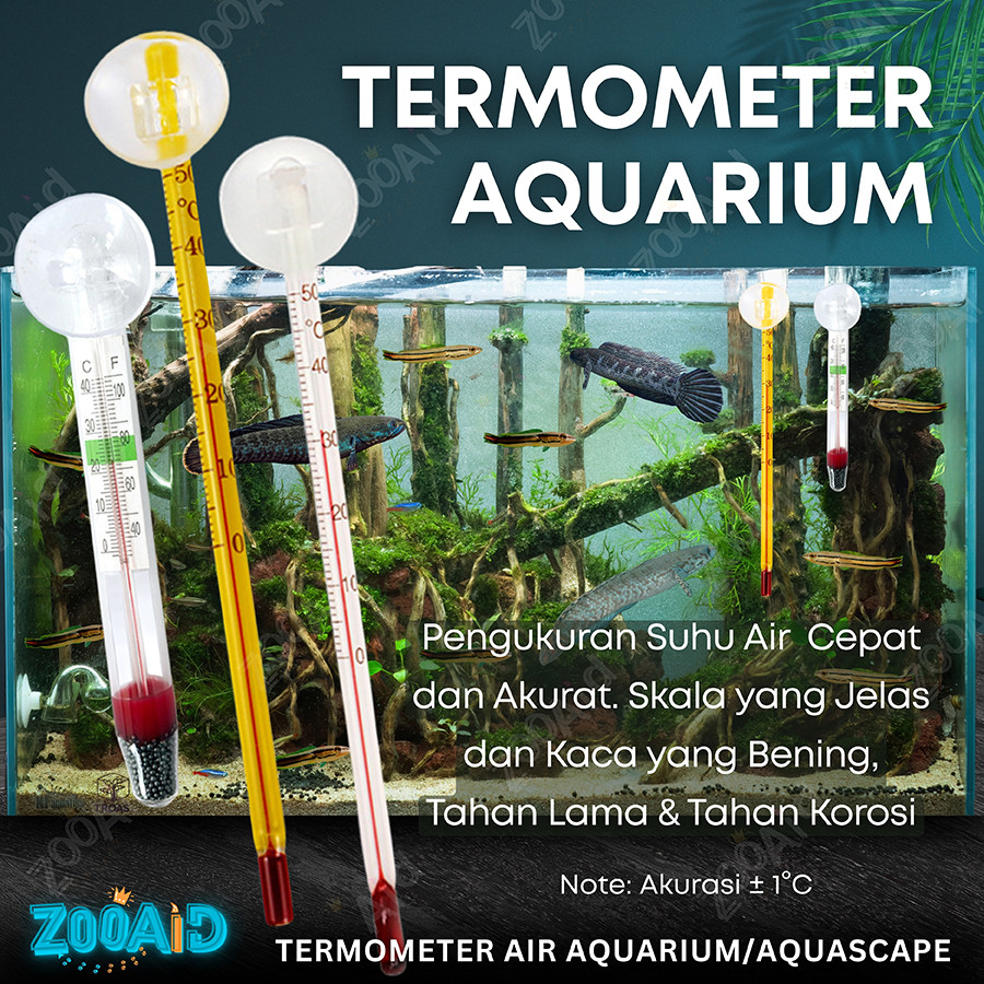 Jual Thermometer Aquarium Ikan Tempel Kaca Aquascape Alat Pengukur ...