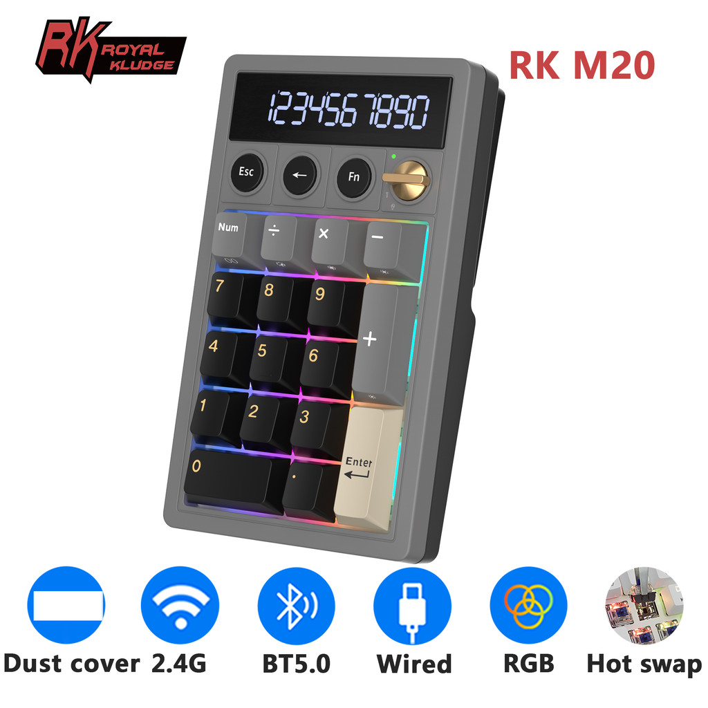 Jual RK ROYAL KLUDGE M20 2.4G Wireless Numpad Keyboard Tri-Mode 17 Keys ...