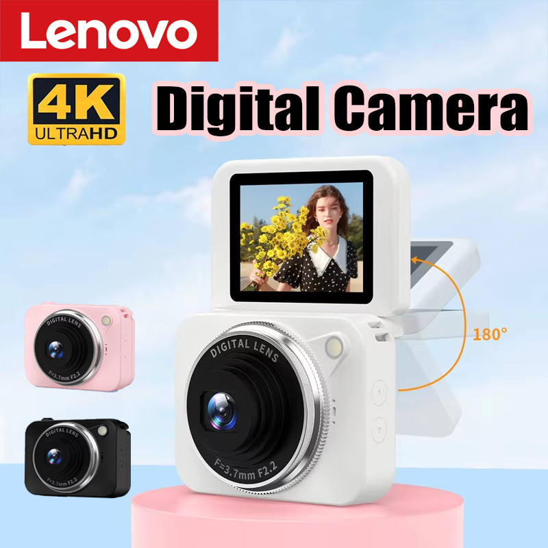 Jual Lenovo 4K HD Pixel Camera 180° Flip-Up CCD Vlog Video Recorder for ...