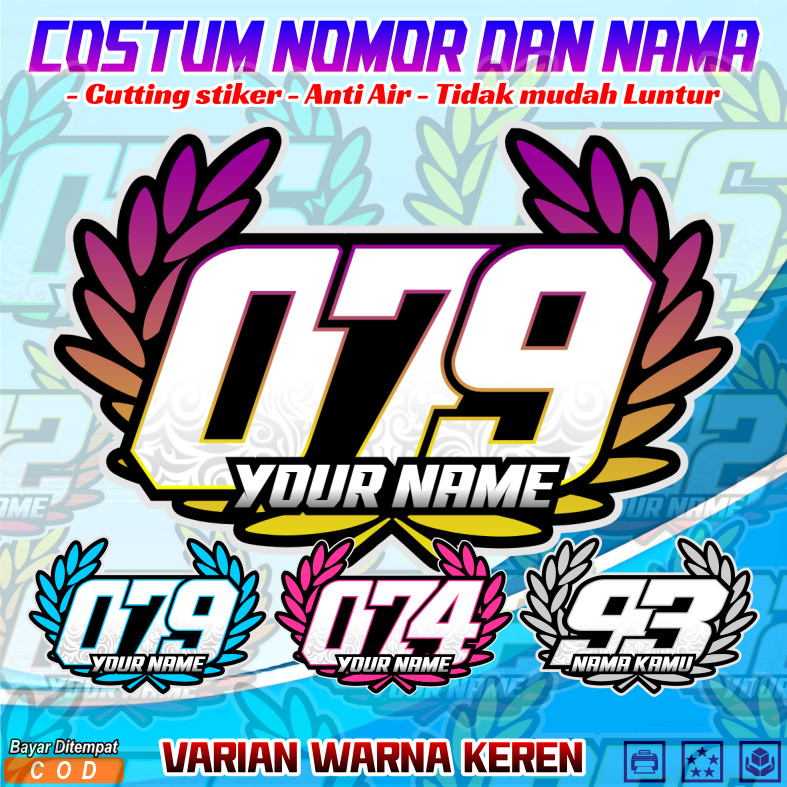 Jual Stiker Nomor Racing Dan Nama,costum Sticker Nomor Racing Dan Nama ...