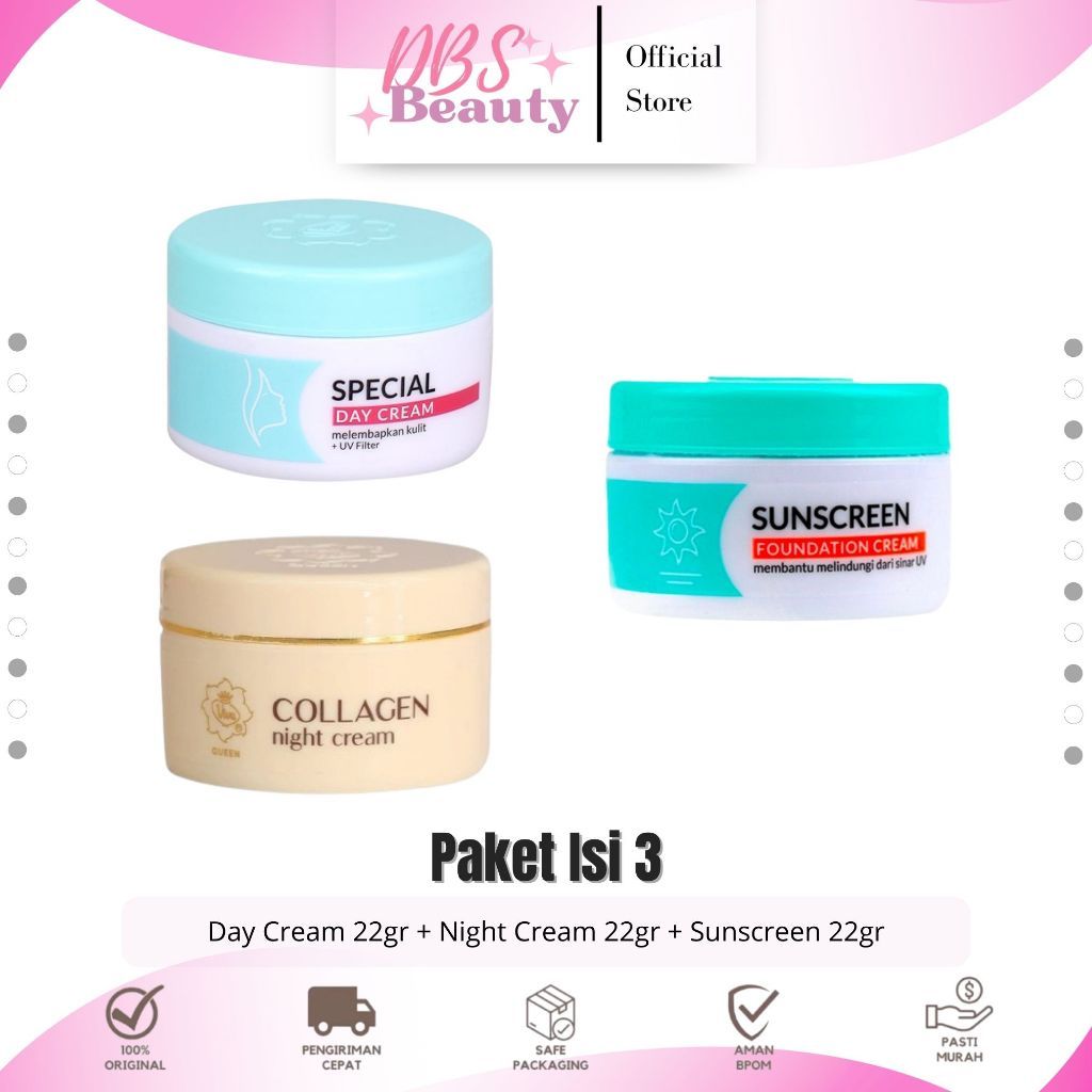 Jual DBS - Paket Basic Daily Cream Wajah Glowing Perawatan Wajah ...