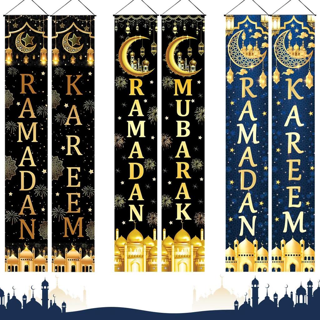 Backdrop Banner Spanduk Happy Ramadhan Eid Mubarak Lebaran Idul Fitri