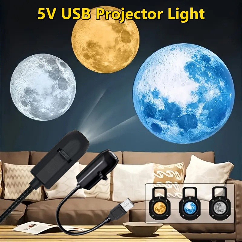 Jual 5V USB Projector Light Moon Earth Planet Night Light Switable ...