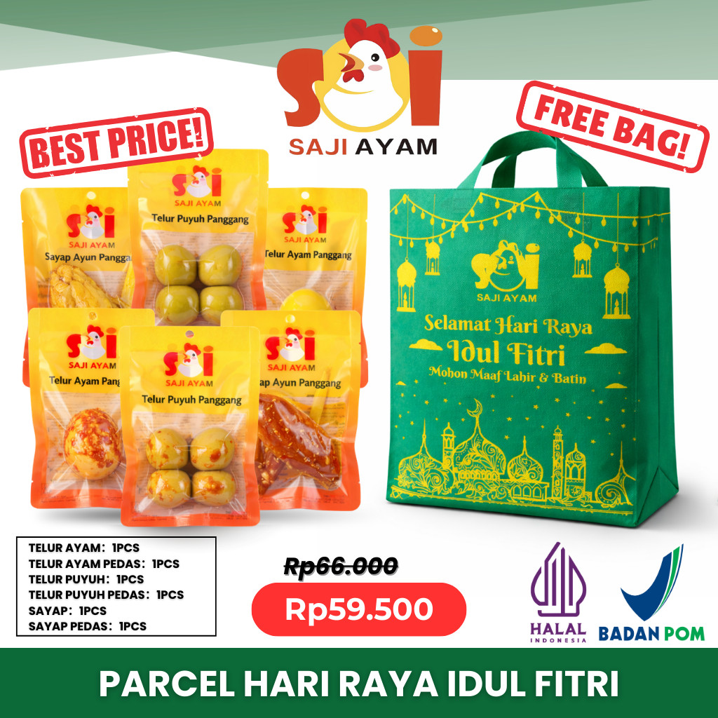 PARCEL SPESIAL IDUL FITRI SAJI AYAM PAKET 1 / PAKET 2 / Camilan Siap Saji Enak Bergizi Praktis Buat Travel / PAKET HEMAT