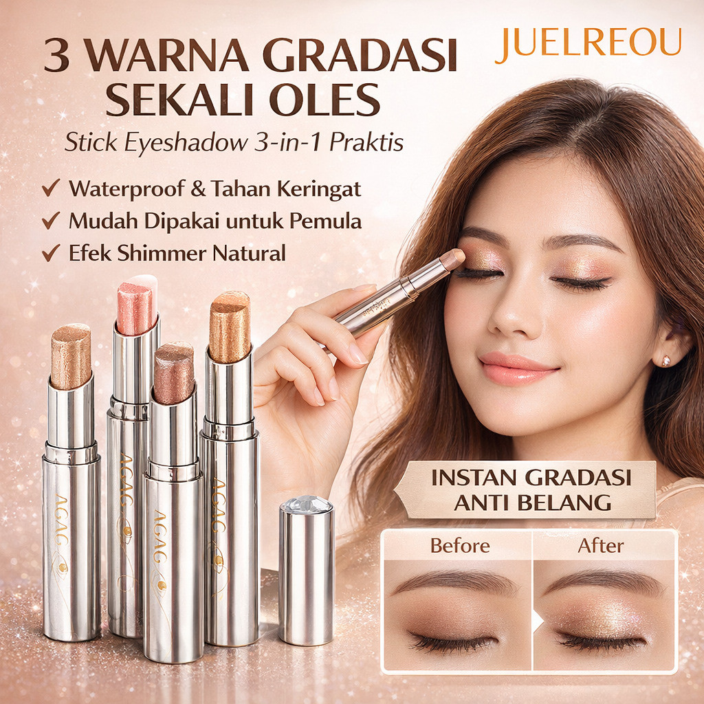 Jual JUELREOU - [COD/ORIGINAL] Stik Eyeshadow 3 Warna Gradasi ...