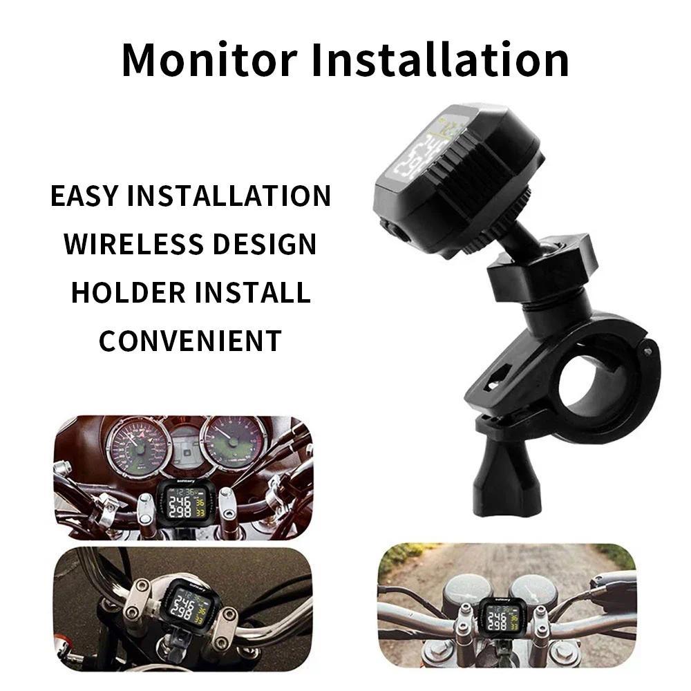 Jual Motorcycle TPMS Tire Pressure Monitoring System Temperature Alarm ...