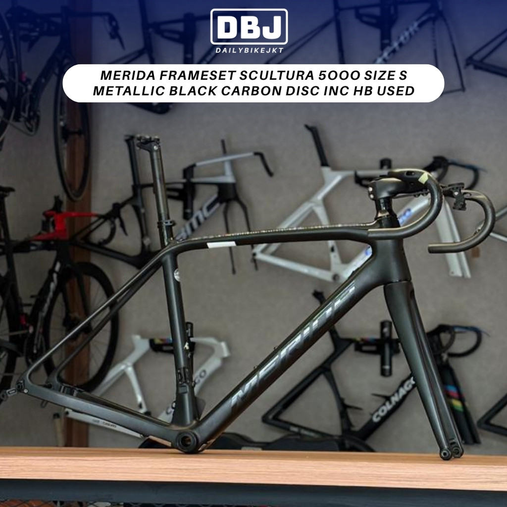 Jual Merida Frameset Scultura 5000 Size S Metallic Black Carbon Disc ...