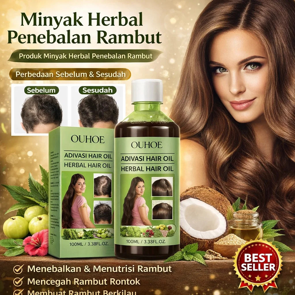 Jual Minyak Penumbuh Rambut Herbal 100ml /Herbal Hair Growth Oil/Serum ...