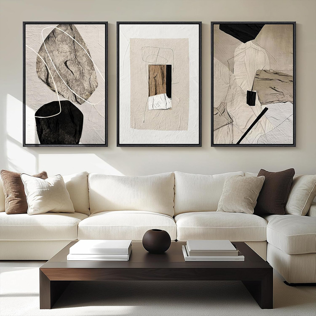 SET 3IN1 Hiasan Dinding Aesthetic Seni Abstrak Minimalis Lukisan Modern Luxury Pajangan Ruang Tamu