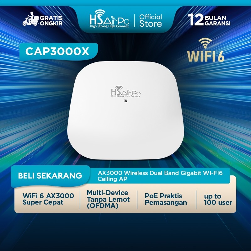 Jual HSAirPo CAP3000X WiFi 6 AX3000 Ceiling Access Point Dual Band 2.4G ...