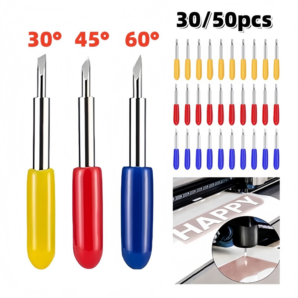Jual 50pcs Mata Pisau Roland 30/45/60 Derajat - Blade Cutting Plotter ...