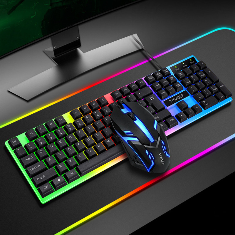 Jual Gamer Keyboard And Mouse PC Gaming Keyboard RGB Backlit Keyboard ...