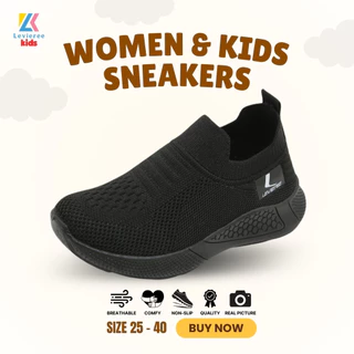 LVRkids Shotaro  SIZE 25-40 LV0438 Sepatu Sekolah Anak SD Sepatu Slip On Anak Hitam Tanpa Tali Sepatu Slip On Wanita