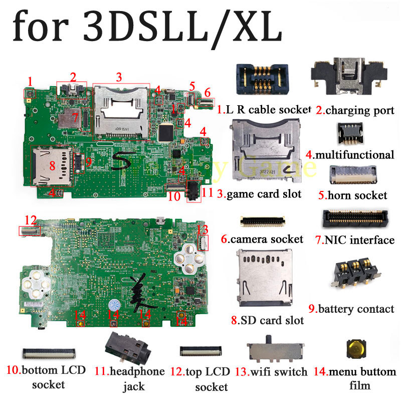 Jual 1-5PCS For 3DSLL/XL Charging Port LCD Cable Socket Horn Cable ...