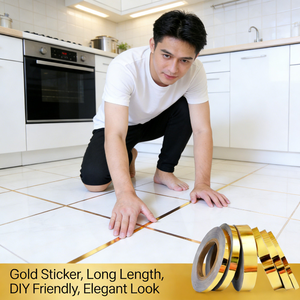 Jual Dekorasi Lemari Pakaian Sticker Ubin Keramik 50M Roll 2cm-3cm ...