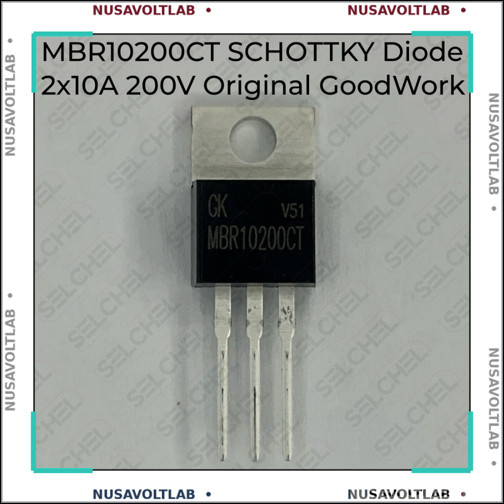 Jual MBR10200 CT Schottky Diode Dual 2x10A 200V TO-220AB Common Cathode ...