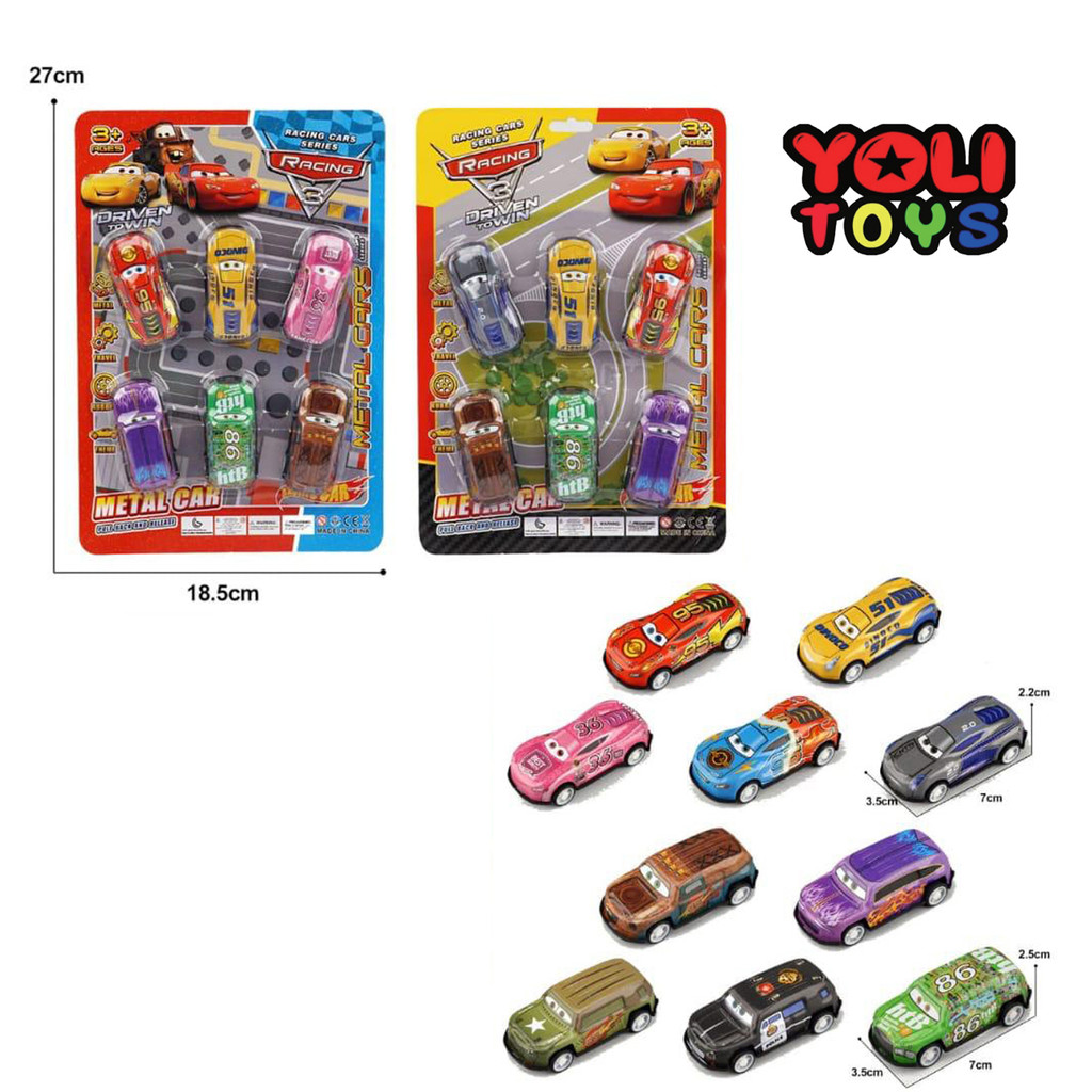 Jual Yoli Toys - Mainan Mobil Pixar Cars 6 Pcs Pullback Cars MCQUEEN ...