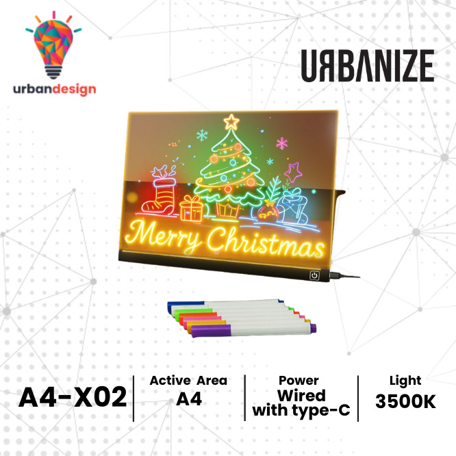 Jual Urbanize A4X02 LED Writing Board RGB & Warm Light Papan Tulis LED ...