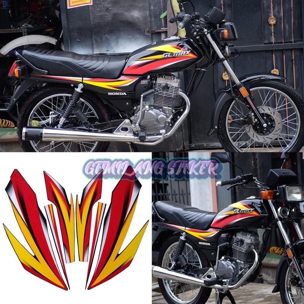 Jual Striping Decal Polet Sticker honda gl max glmax 2004 merah Lis ...