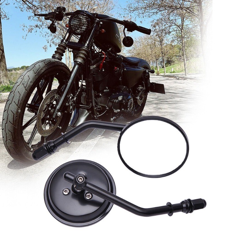 Jual M8 Motorcycle Round Rearview Mirror Side Mirrors Retro Rear ...