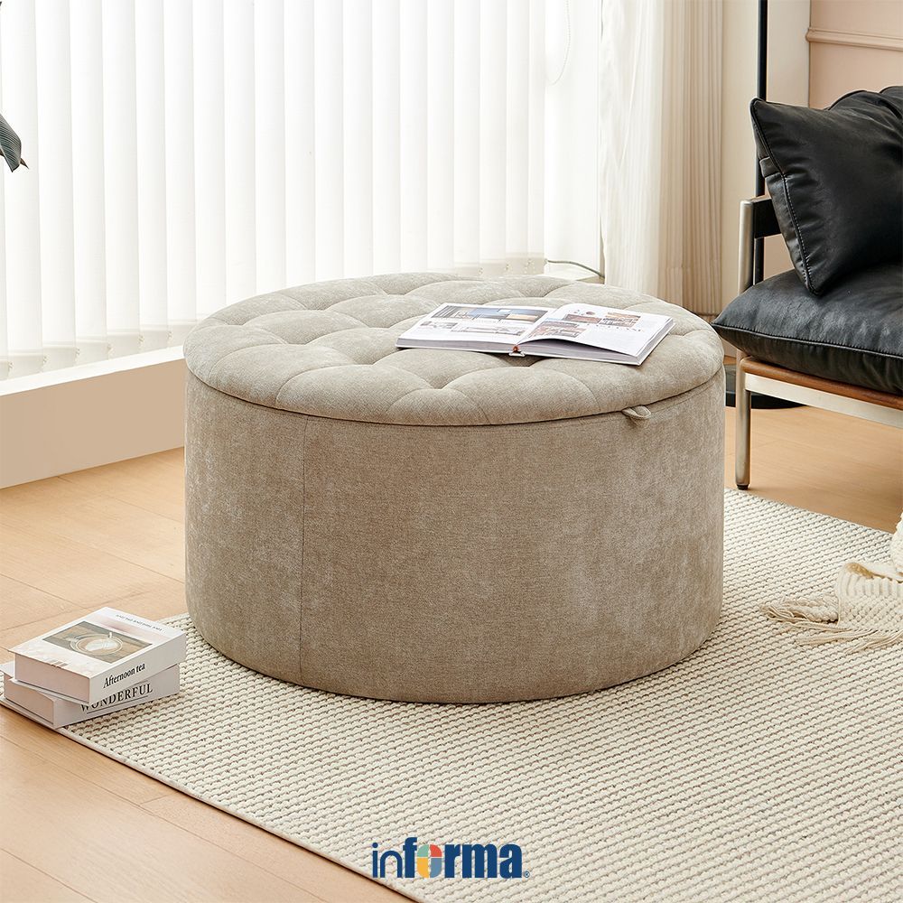Jual Informa Maximo Meja Tamu Round - Krem Beige Coffee Table Meja ...