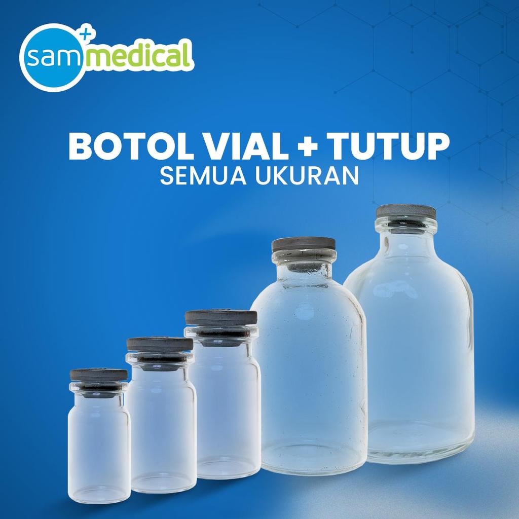 Jual Botol Vial + Tutup Karet / Botol Kaca / Vial Kaca / Sample - PER ...