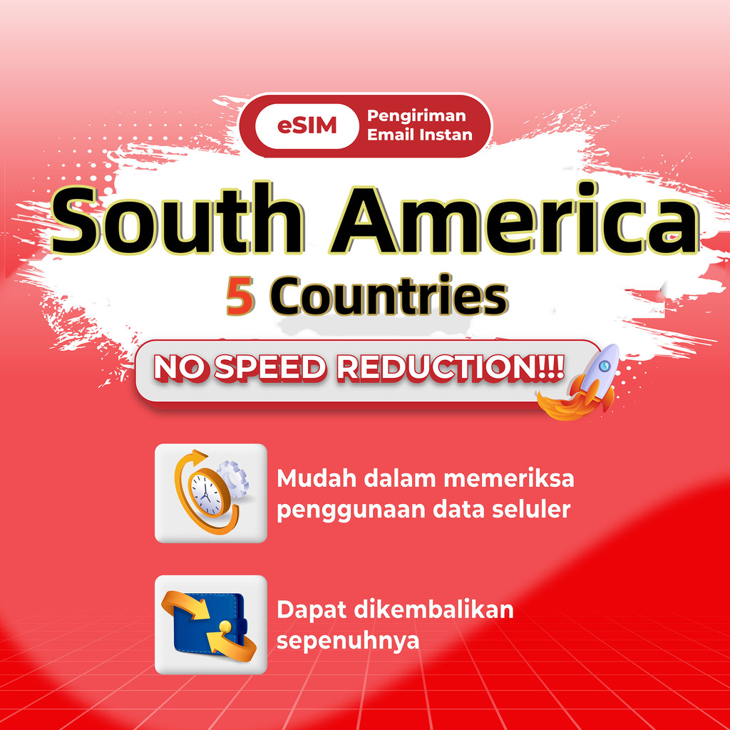Jual WandereSIM eSIM South America 5 Negara 3GB-20GB Unlimited Internet ...