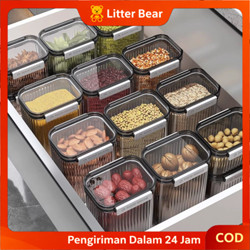 (PROMO 3 PCS) COD Wadah Toples Makanan Kedap Udara Kotak Penyimpanan Serbaguna Putih Bening Kontainer Kulkas Wadah Penyimpanan Makanan Kering Kue Kering Snack Food Storage Perlengkapan Dapur