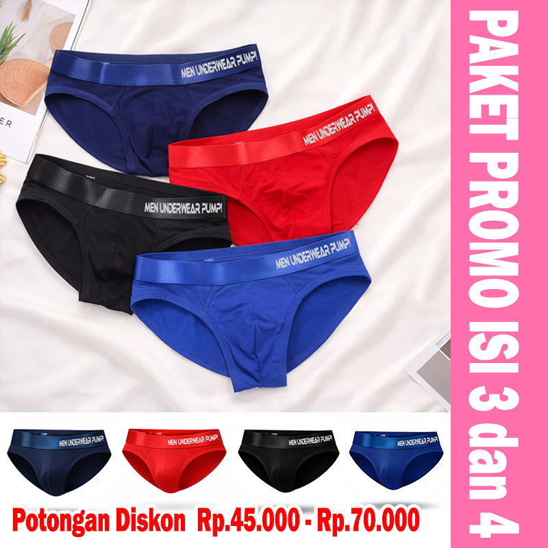 Jual Paket Promo Sempak Men Underwear Pump! Metalic | Shopee Indonesia