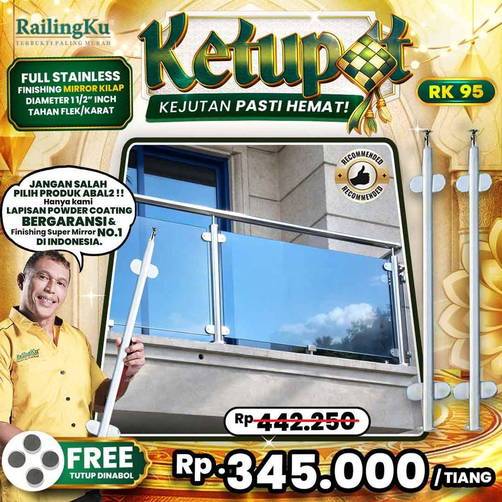 Jual Railing Tangga Stainless Minimalis Tiang Railingku [KETUPAT!] RK ...