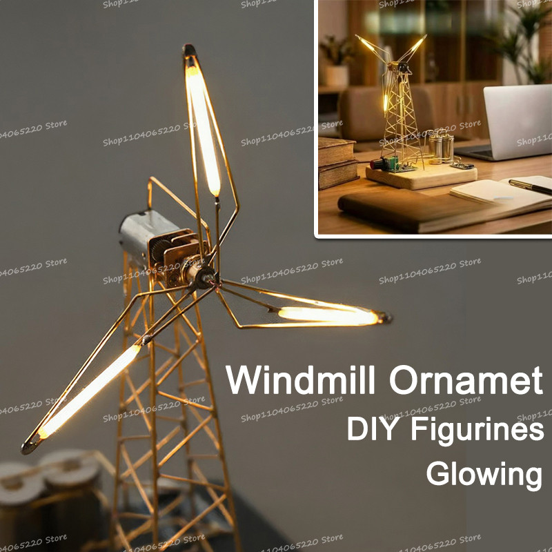 Jual Hot Y LED Meanical Windmill Table Ornament Punk Figurines Model ...