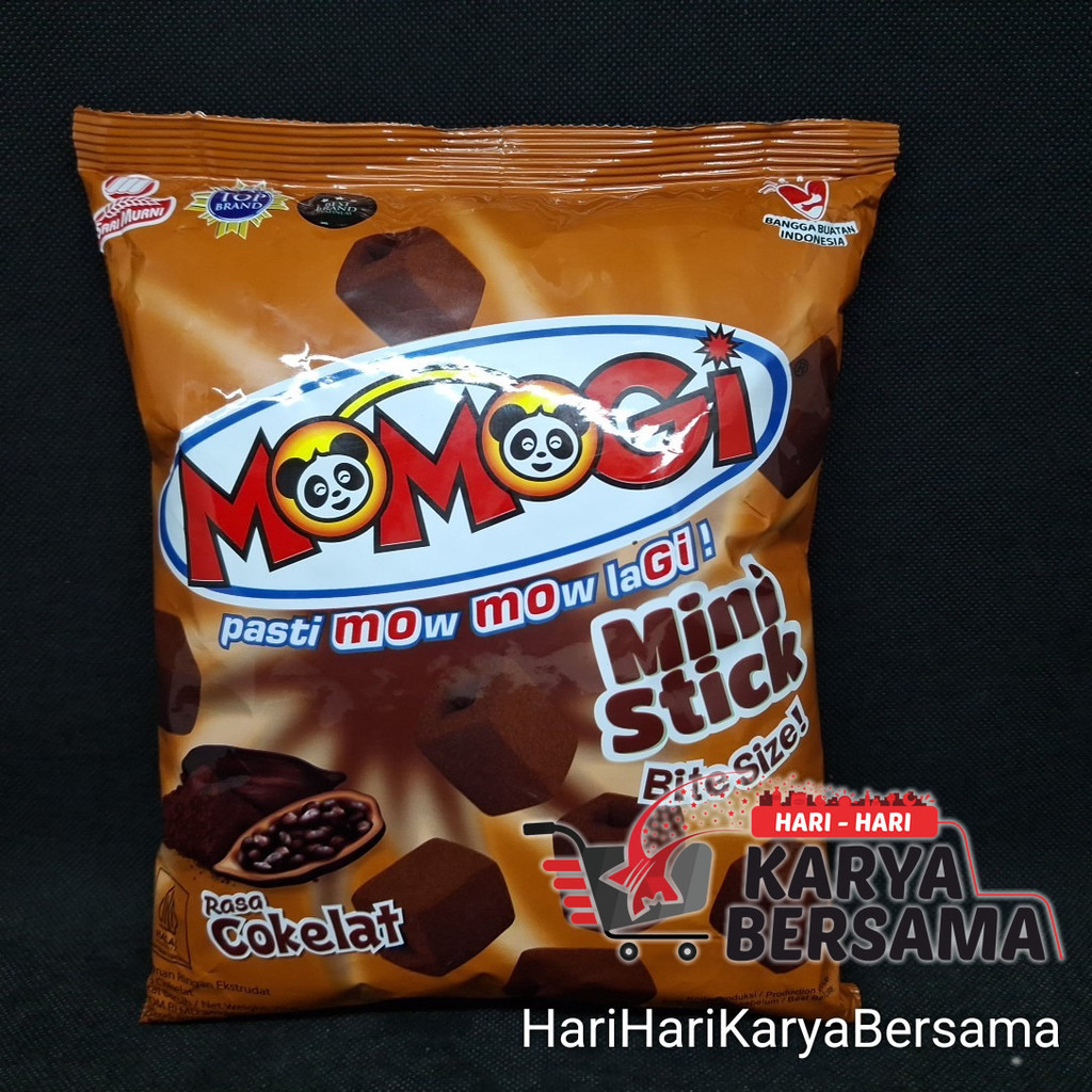 Jual MAKANAN RINGAN SNACK MOMOGI MINI STICK BITE SIZE RASA COKELAT 70GR ...