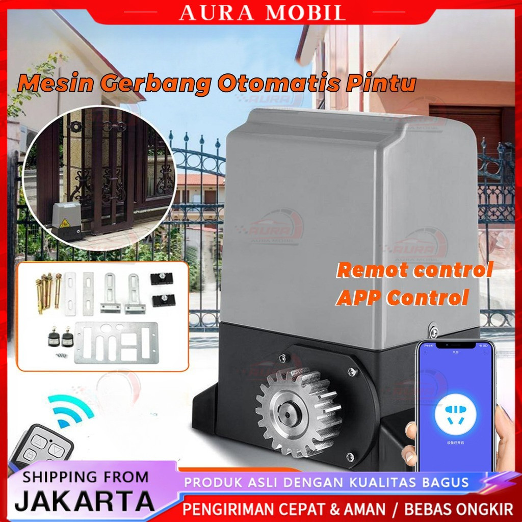 Bisa Telepon KontrolMesin Gerbang Otomatis Sensor Infrared Automatic Sliding Gate Untuk Kanopi Atap-Aura Mobil