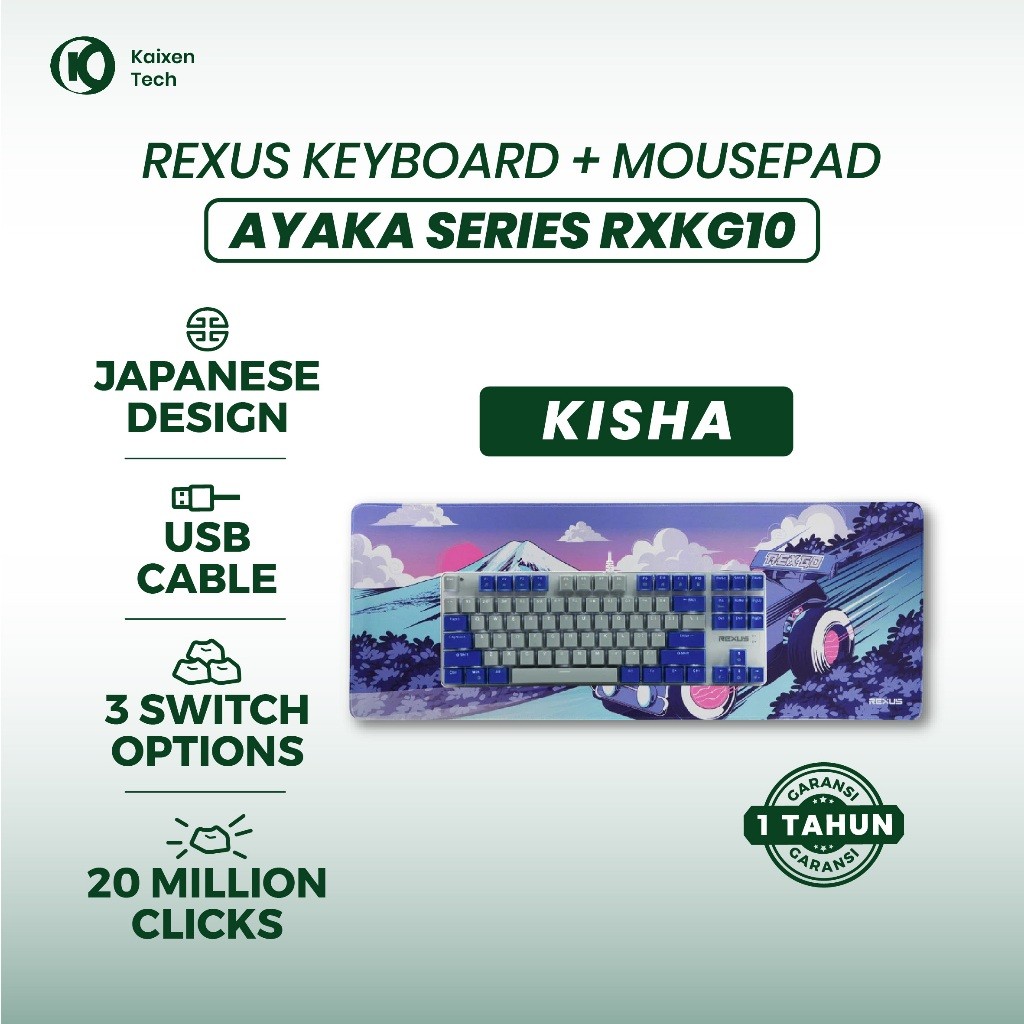 Jual Keyboard Gaming TKL Rexus Ayaka Series Kisha RX|KG10 + Mousepad ...