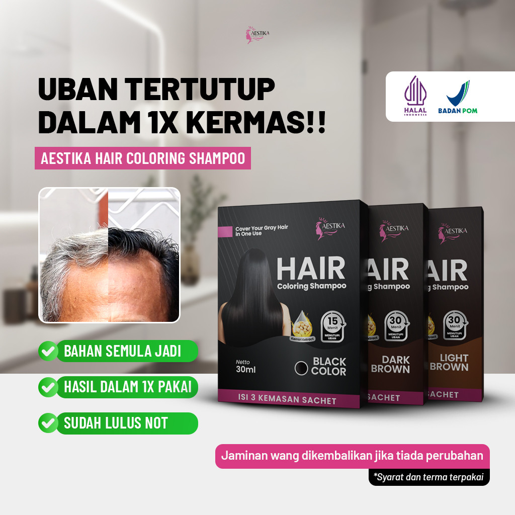 Aestika Hair Coloring Shampoo — detail produk
